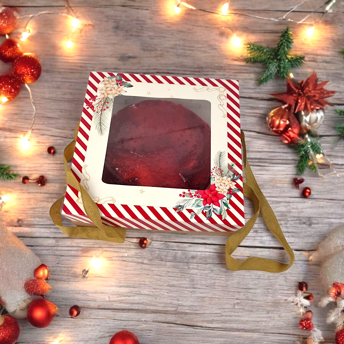 10 Caixas para Tarte com Visor e alça – Feliz Natal