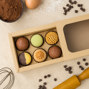 10 Caixas Elegance para 6 brigadeiros Kraft