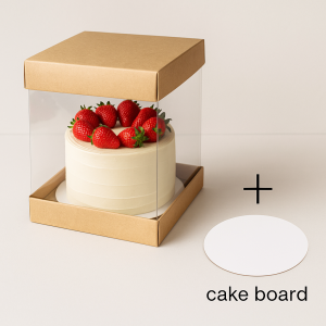 10 Caixas para Bolo 14cm Kraft + 10 Cake boards