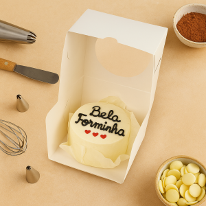 10 Caixas para Bentô Cake Branca com visor
