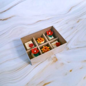 10 Caixas para 6 doces com divisórias – Kraft