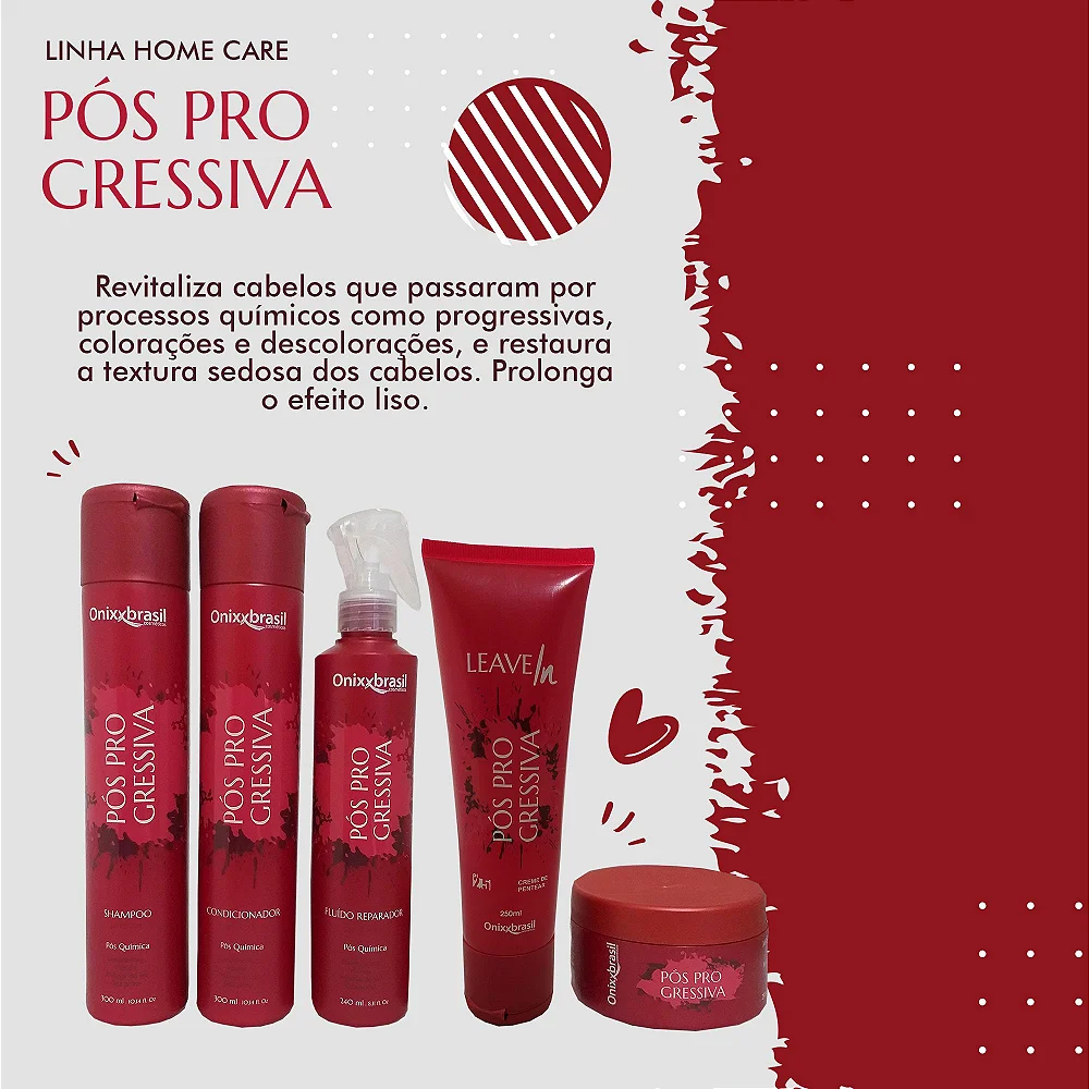 Kit Pós Progressiva OnixxBrasil – shampoo + condicionador + leave in + mascara – Revitaliza cabelos que passaram por processos químicos – Prolonga o efeito liso. - Image 3